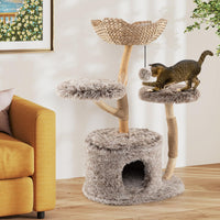 Arbre à chat Tangkula en bois massif pour chatons d'intérieur