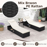 Tangkula Patio Rattan Chaise Lounge