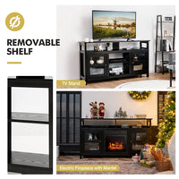 Tangkula Fireplace TV Stand with 18 Inches 1400W 5,000 BTU Electric Fireplace