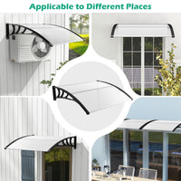 Tangkula 40" x 48" Window Awning, Modern Polycarbonate Overhead Door Awning