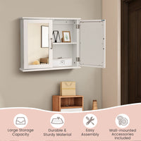 Tangkula Medicine Cabinet with Double Mirror Doors