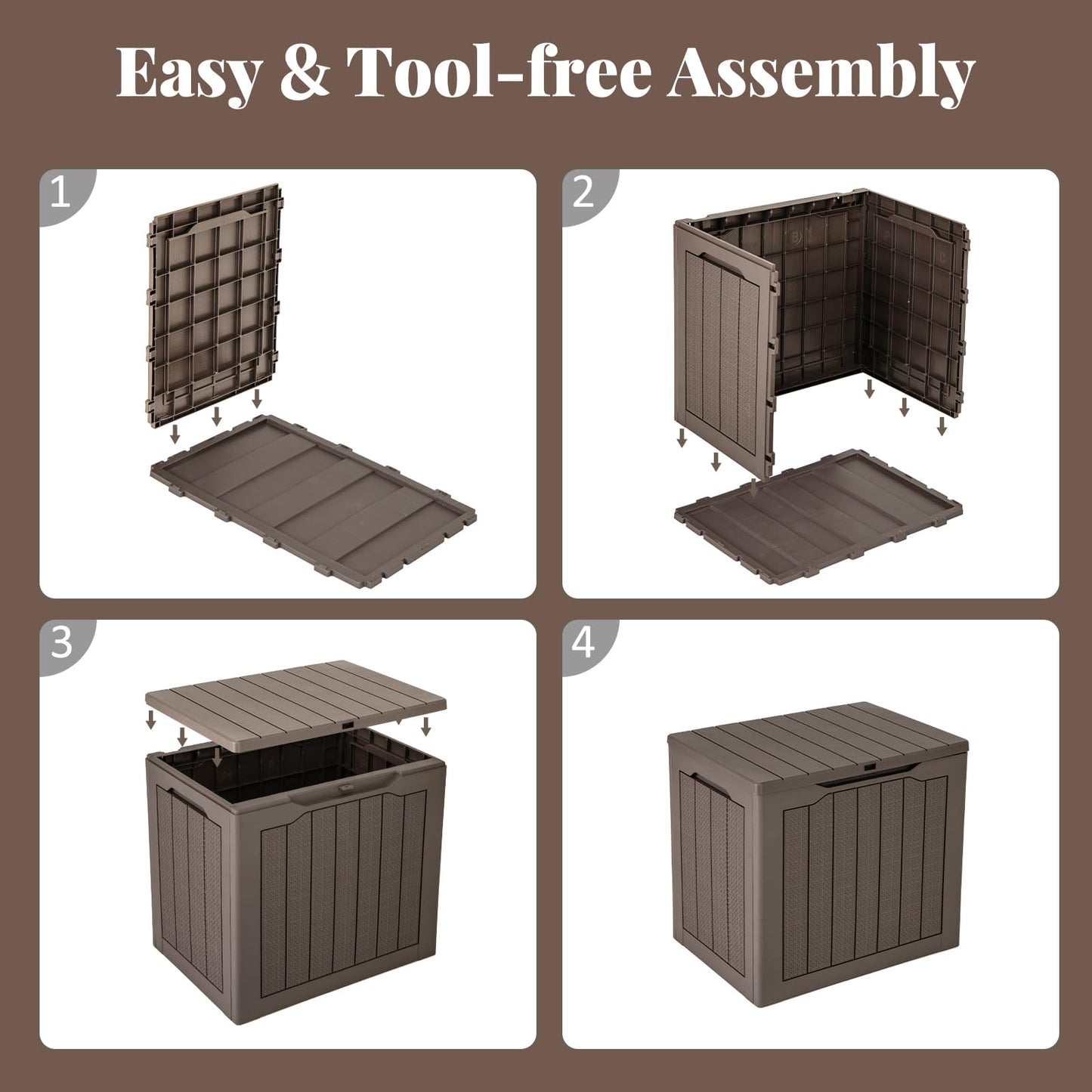 Tangkula 30 Gallon Outdoor Storage Box Resin Storage Bench with Lockable Lid