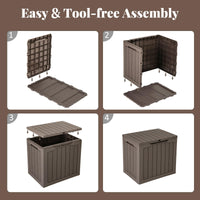 Tangkula 30 Gallon Outdoor Storage Box Resin Storage Bench with Lockable Lid