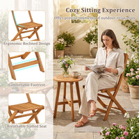 Tangkula Wood Foldable Patio Chairs Set
