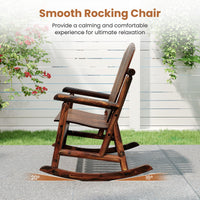 Tangkula 2-Person Wood Outdoor Rocking Chair