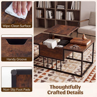 Tangkula Lift Top Coffee Table with Hidden Storage for Living Room