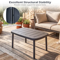 Tangkula Outdoor Coffee Table with Aluminum Alloy Rods