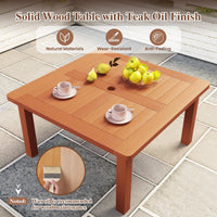 Tangkula Patio Coffee Table with Umbrella Hole