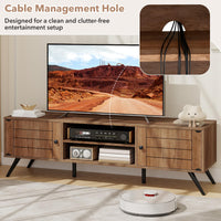 Tangkula 59” Long Media TV Stand with Cable Hole for Living Room