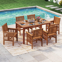 Tangkula Chaises de Salle à Manger en Bois pour Patio, Lot de 2/4