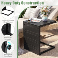 Tangkula C-Shaped Side Table with Wood Plastic Tabletop(1/2)