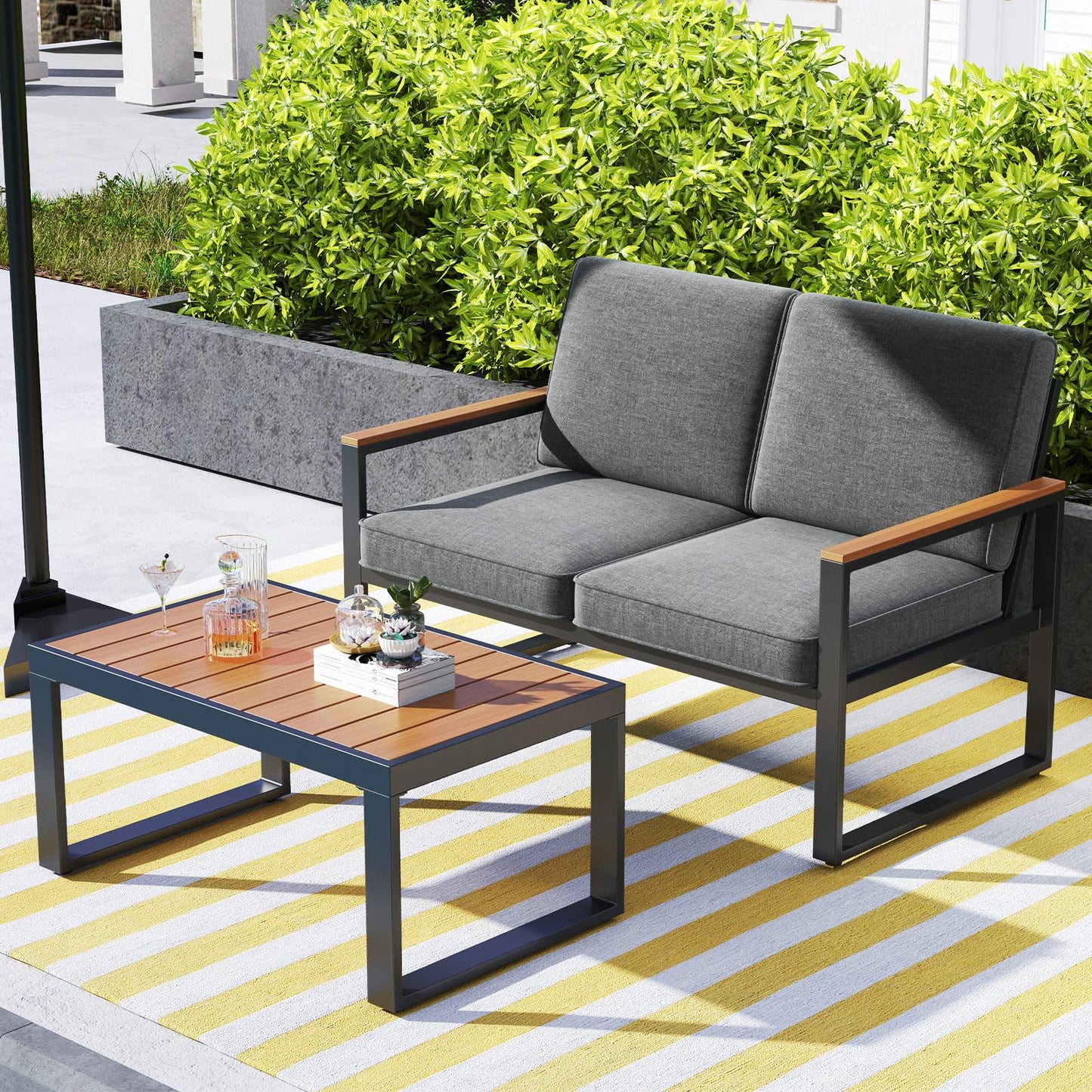 Tangkula 8 Piece Patio Aluminum Furniture Set