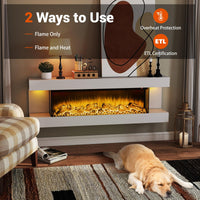 Tangkula 50" Fireplace Mantel with 36 Inches 3-Sided Fire Place