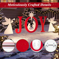Tangkula 5 Pieces Outdoor Christmas Joy & Angels Nativity Yard Signs Set