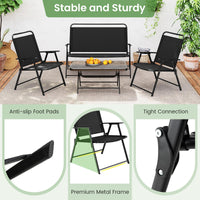 Tangkula 4 Piece Folding Patio Furniture Set