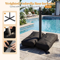 Tangkula 8x8 FT Patio Umbrella with Base Included Square Offset Cantilever 360 Degree Rotation