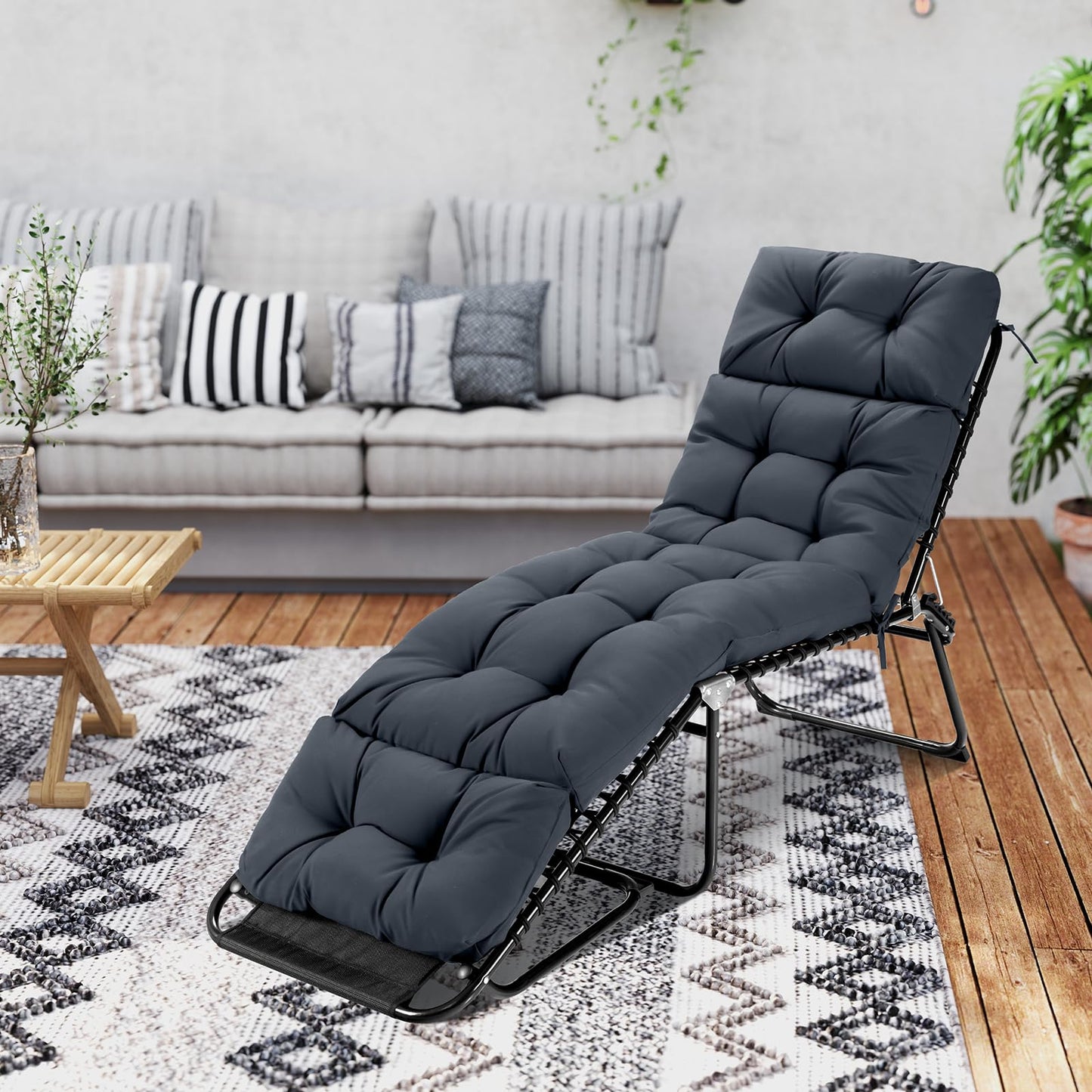 Tangkula Chaise Lounge Cushions for Outdoor Indoor Furniture