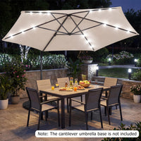 Tangkula 10ft Patio Umbrella with Solar Lights(9.6 x 9.6 x 8 ft)