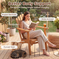 Tangkula Adirondack Chair Set of 2 with Side Table