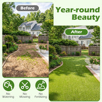 Tangkula 15 FT x 7 FT Artificial Turf Rug with 0.75" Pile Height