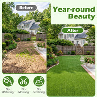 Tangkula Realistic Artificial Turf Rug with 0.3" Pile Height
