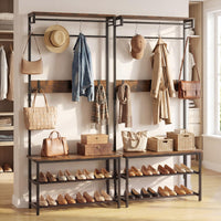 Tangkula Hall Tree with Bench and Shoe Storage for Entryway