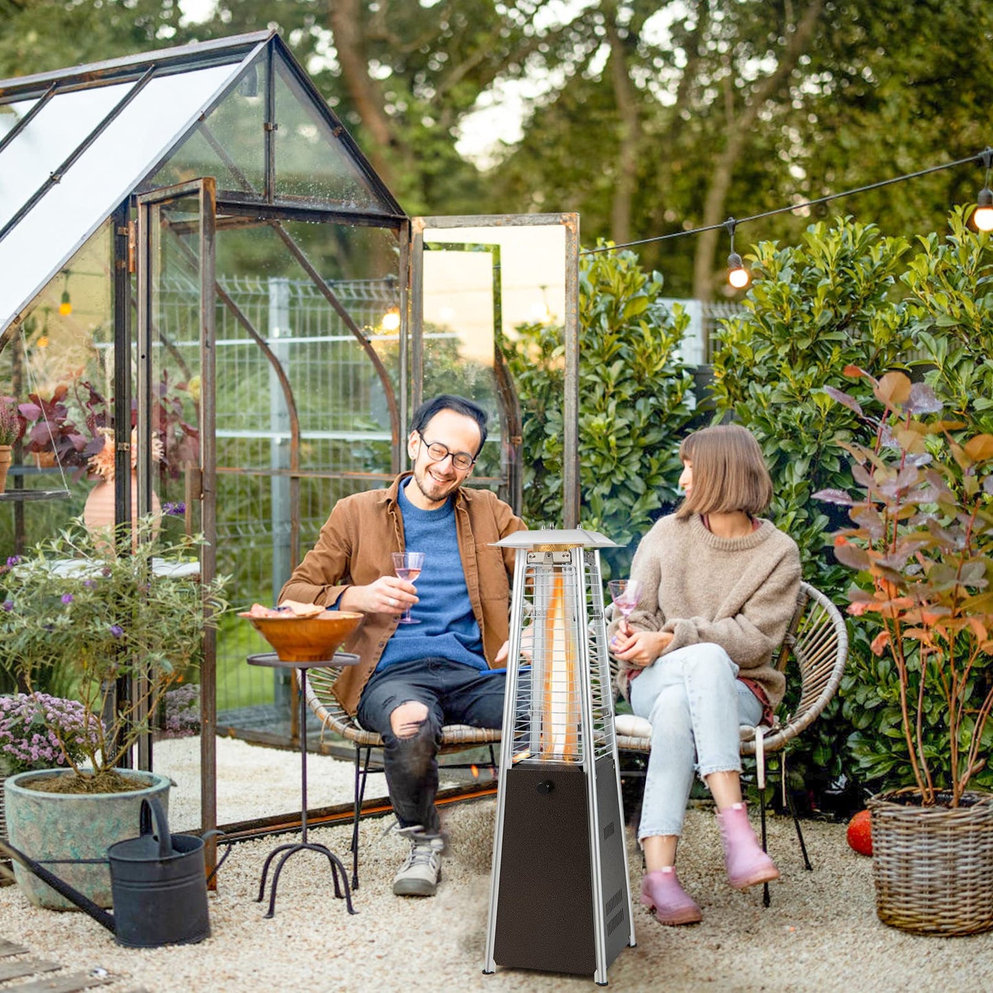 Tangkula Portable Patio Heater, 9500 BTU Outdoor Tabletop Heater with Stainless Steel Burner