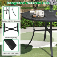 Tangkula 42.5" Round Metal Patio Dining Table for 4