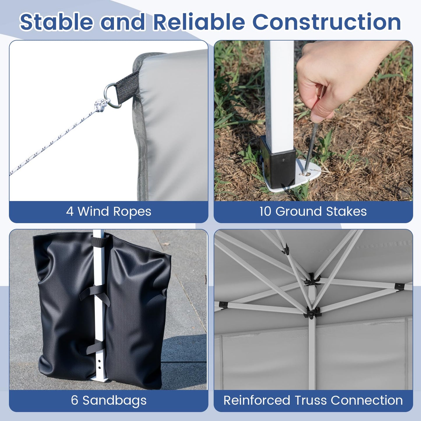 Tangkula 10x20 FT Pop Up Canopy with Center Lock