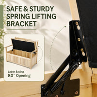 Tangkula Outdoor Wood Storage Bench for Garden