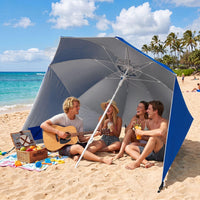 Tangkula 6.5 FT 2-In-1 Beach Umbrella with Shade for Sand | Beach Tent