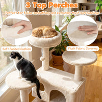 Tangkula 52 Inch Multi-Level Cat Tower with Sisal Scratching Posts