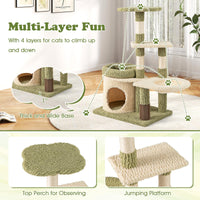 Tangkula Cute Cat Tree with Sisal Scratching Posts for Indoor Cats