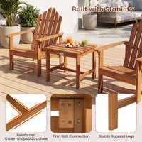 Tangkula 17" Patio Acacia Wood Side Table