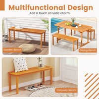 Tangkula 47" Patio Dining Bench with Slatted Seat