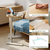 Tangkula Mobile Overbed Bedside Table with Wheels for Home