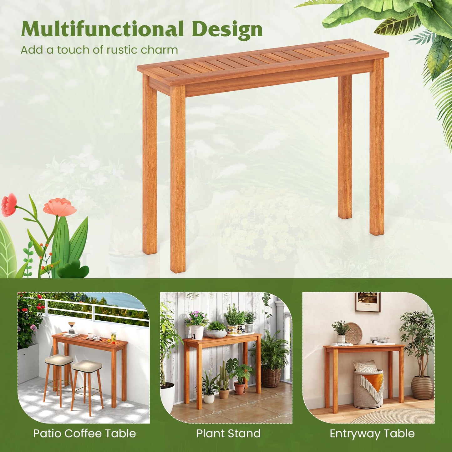 Table à manger Tangkula pour l'extérieur et l'intérieur