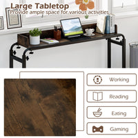 Tangkula Overbed Desk with Wheels for Bedroom