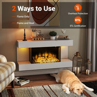 Tangkula 32" Fireplace Mantel with 18 Inches 3-Sided Fire Place