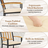 Tangkula Patio Dining Chairs Set of 2/4 Metal Outdoor Chairs