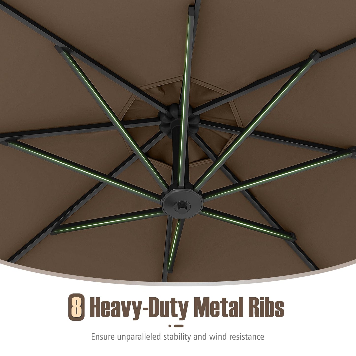 Tangkula 10 Feet Offset Hanging Umbrella with Base Patio Cantilever Umbrella