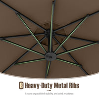 Tangkula 10 Feet Offset Hanging Umbrella with Base Patio Cantilever Umbrella