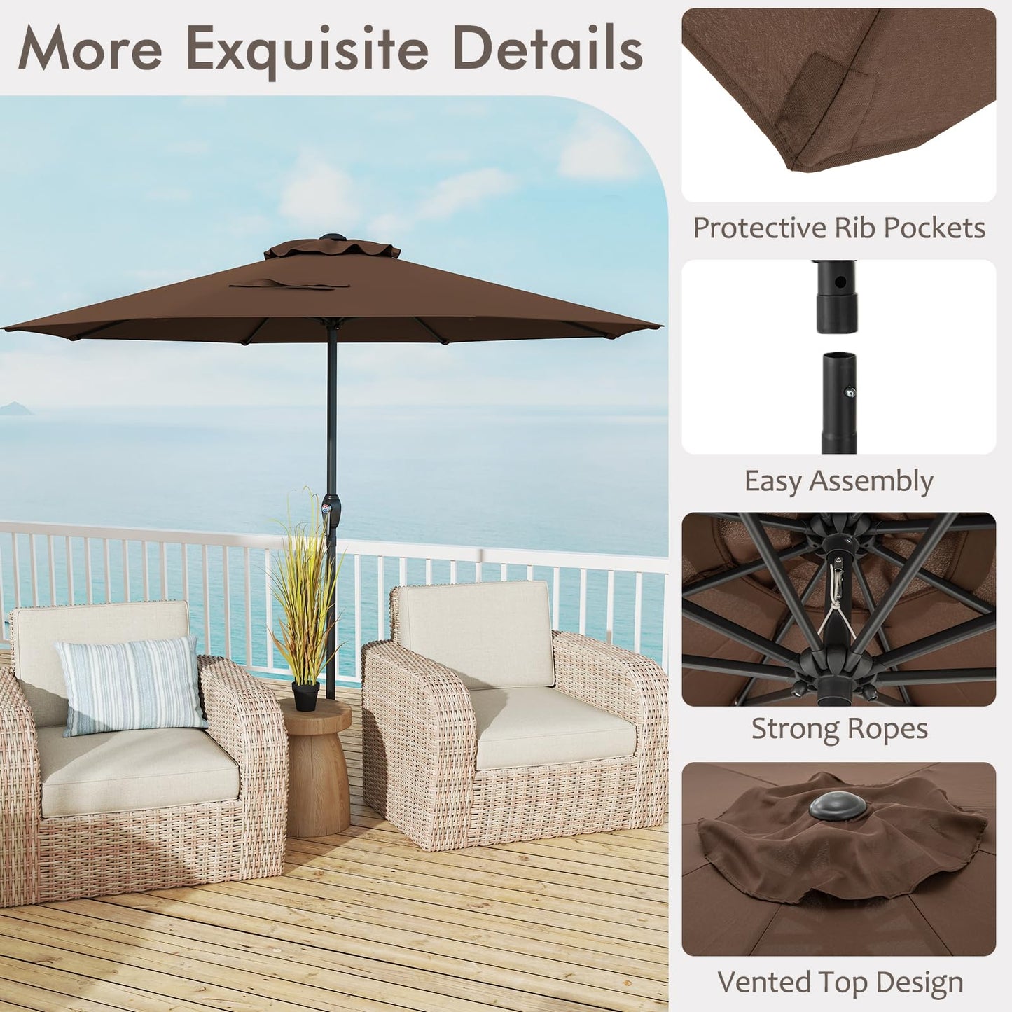 Tangkula 8.5 FT Outdoor Patio Umbrella