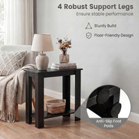 Tangkula 2-Tier Wooden Narrow End Table