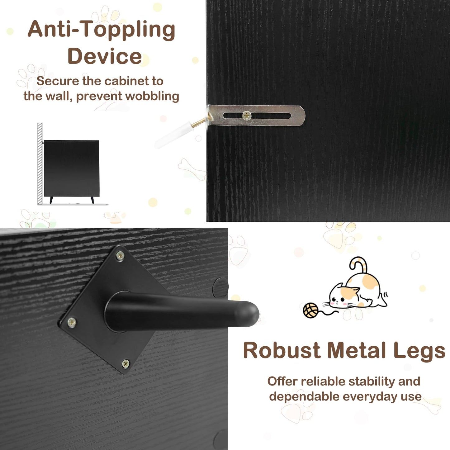 Tangkula Double Cat Litter Box Enclosure for 2 Cats