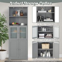 Tangkula Tall Bathroom Storage Cabinet, Freestanding Floor Cabinet