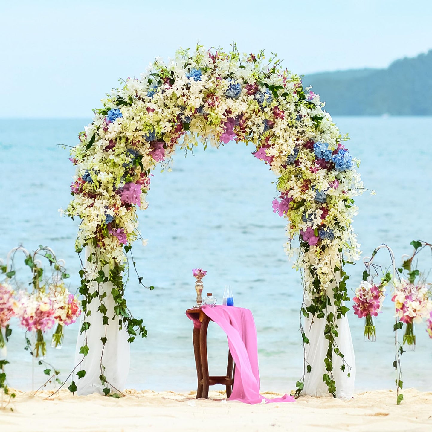 Tangkula 7.2 ft Garden Arbor Metal Arch