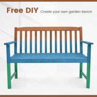 Tangkula Outdoor Garden Bench 2-Person Eucalyptus Wood Bench