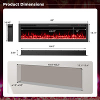 Tangkula 68” Wi-Fi Enabled Electric Fireplace