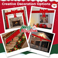Tangkula Pre-Lit Christmas Doorway Arch w/Bow, LED Lighted Festive Door Decoration w/ 240 Red LED Lights